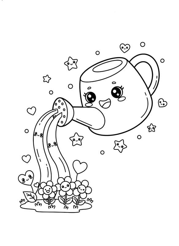 Gently Pouring Happy Watering Can