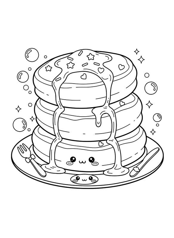 Stacks of Fluffy Kawaii Pancakes