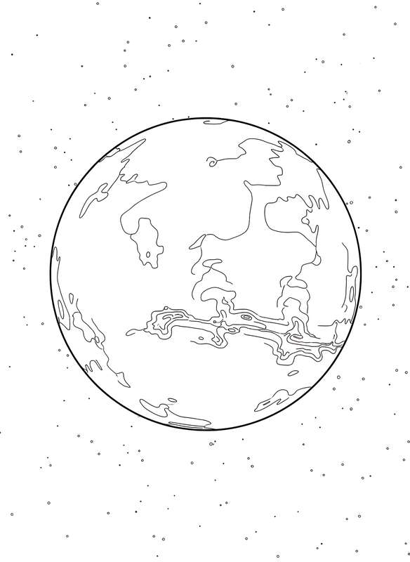 Rugged Beauty of Mars Coloring Page