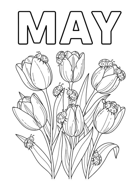 9 Free May Coloring Pages