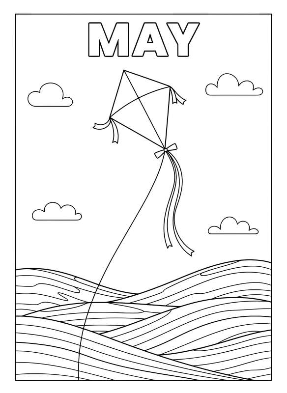 Kite Flying Over Rolling Green Hills