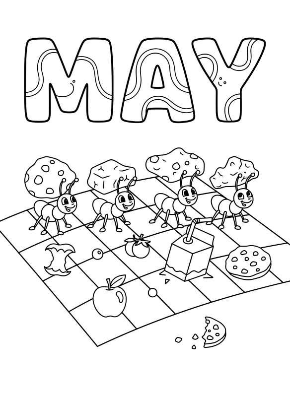 Ant Parade on a Picnic Blanket