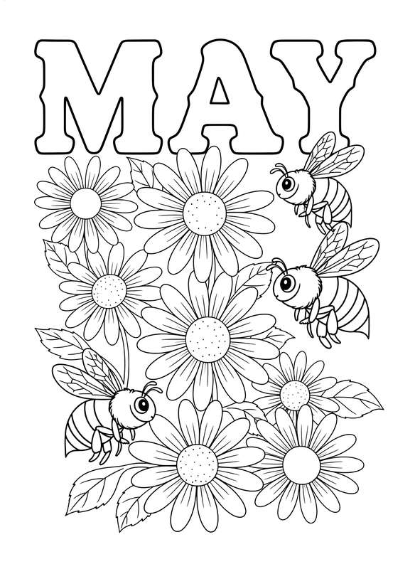 Busy Bees on Giant Daisies