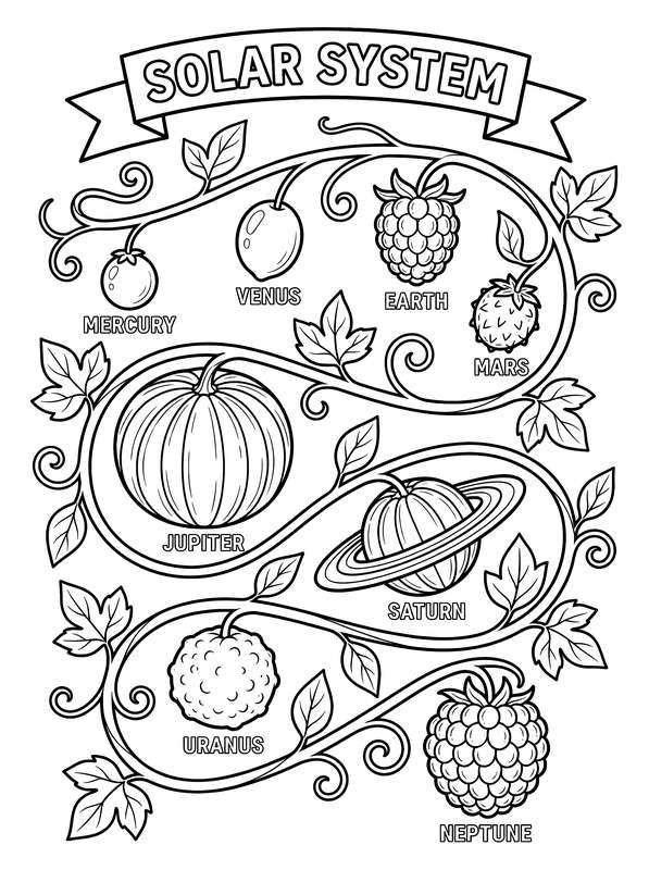 Celestial Harvest Vine Coloring Page