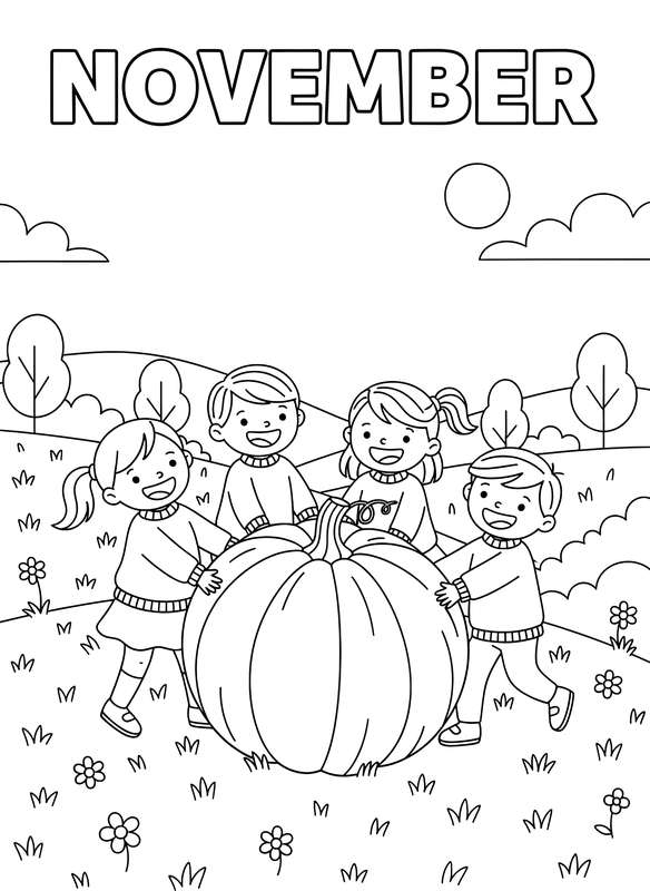 Kids Roll the Giant Pumpkin