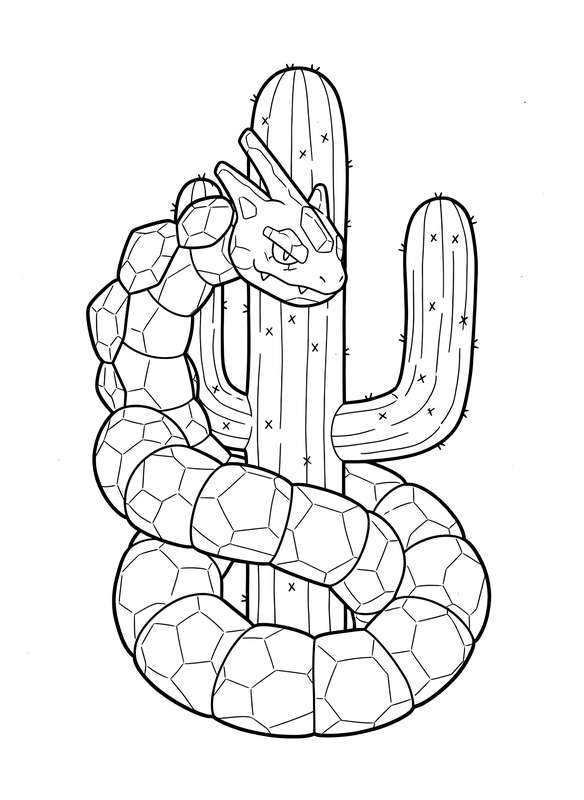 Onix Coiled Around Cactus