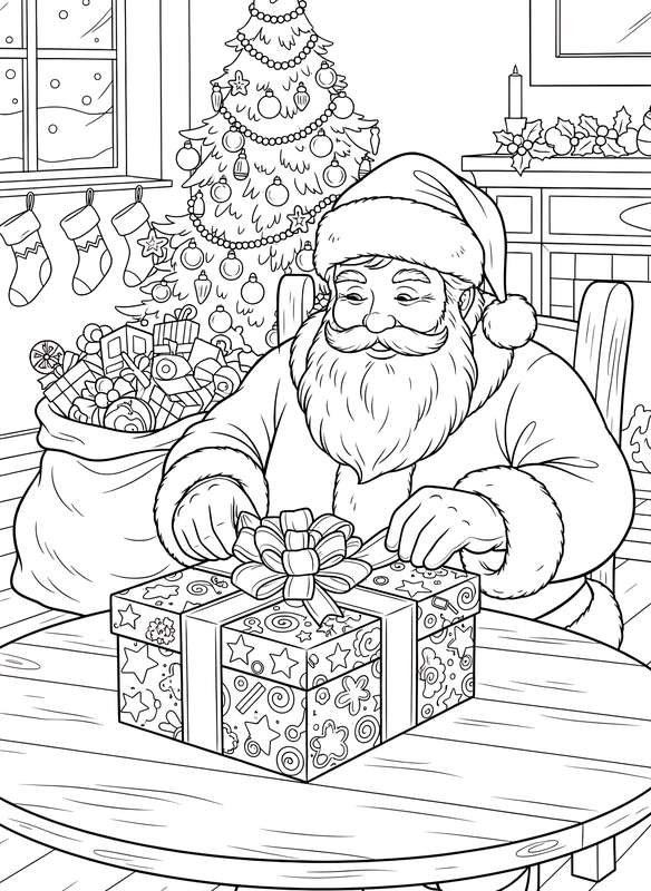 Santa Wrapping the Perfect Gift