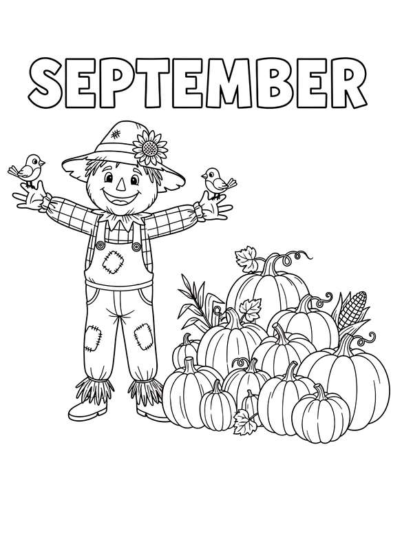 Harvest Time with Friendly Scarecrow