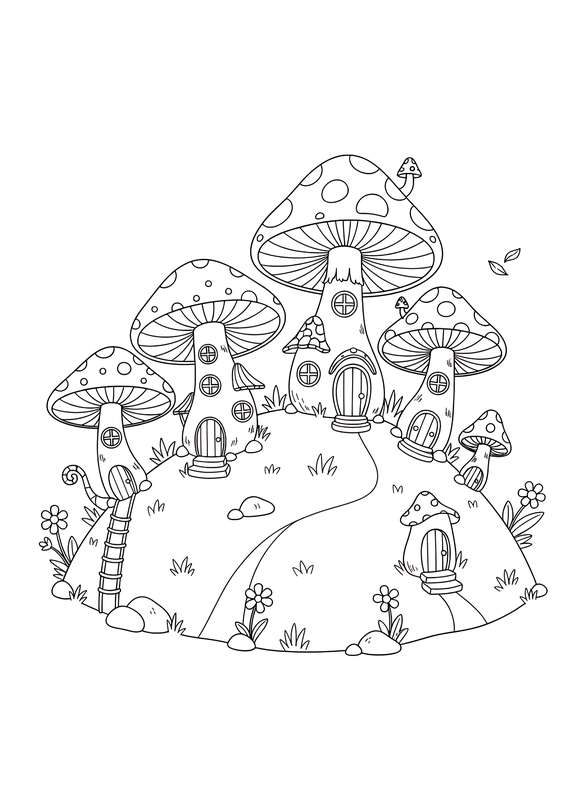 Rolling Hill Mushroom Village