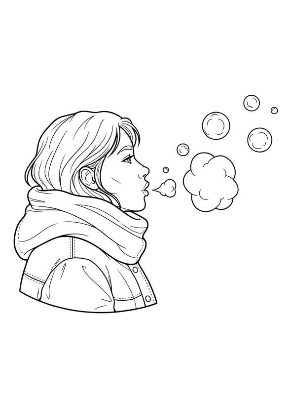 Icy Whisper: Puffs of Breath
