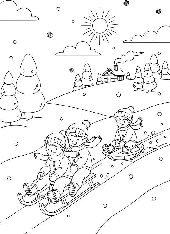 Sledding Thrills Downhill