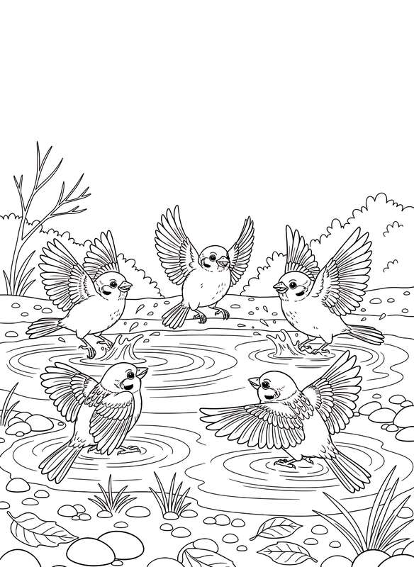 Puddle Splash: Happy Sparrows