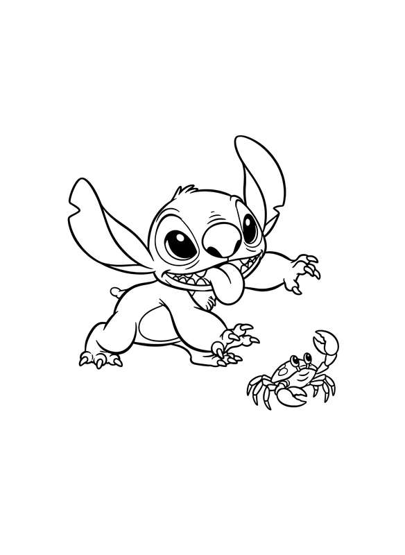 Stitch’s Playful Crab Pursuit
