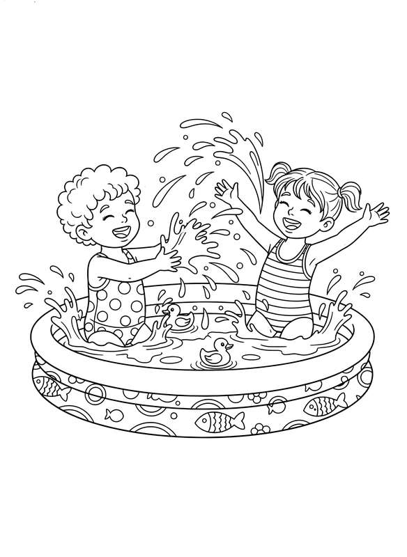 Kiddie Pool Splash Fun