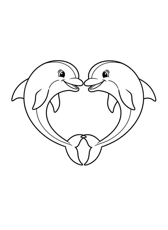 Two Dolphins, One Heart
