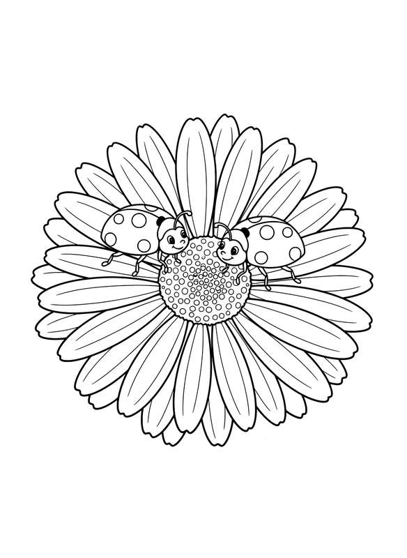 Ladybug Friends on Petals