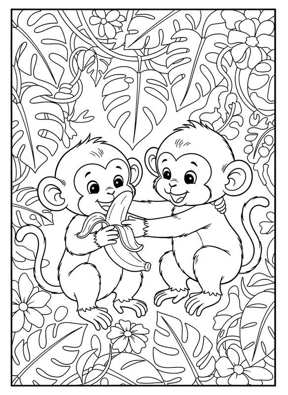 Banana Buddies: Playful Primate Sharing