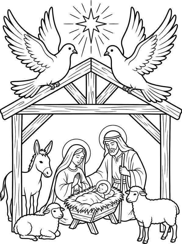 Doves of Peace at the Holy Manger
