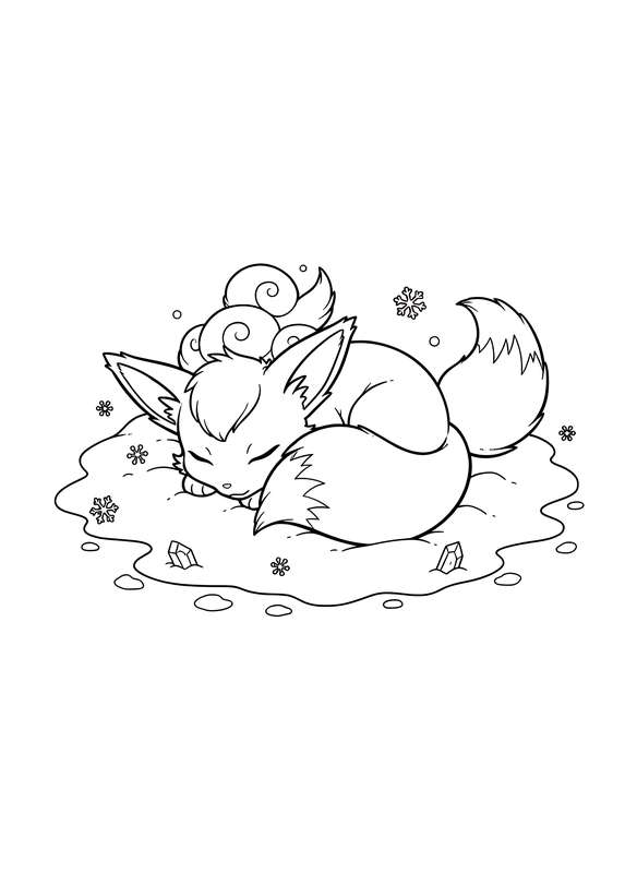 Sleeping Vulpix in Snow